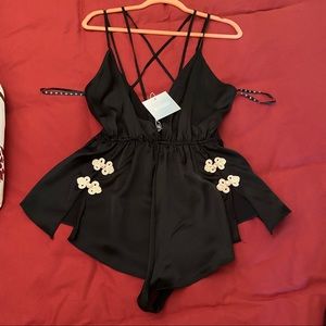 Embroidered Teddy “romper” size 6